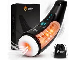 Sensual Desire® Pro Intense – Pocket Pussy – Masturbator voor Man Automatisch – Blowjob Simulator – 18 Standen – Krachtige Zuigkracht & Verwarmend Effect