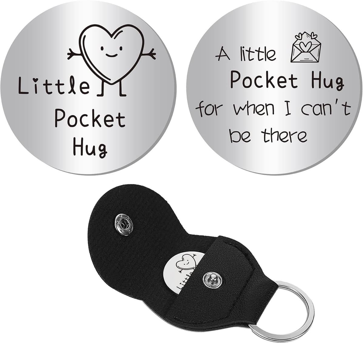 CREATCABIN 'Pocket Angel', 'Pocket Hug', muntje, lange-afstandsrelatie, cadeau, dubbelzijdig, inspirerend cadeau voor vrienden, vrouwen, mannen, beste — afbeelding 1