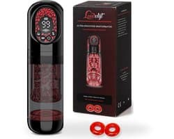 LoveVlijt - Krachtige 4-in-1 Masturbator - Zuigen, Stoten, Roteren en Vibreren - Automatische Masturbator met App - Sex Toys voor Mannen - Blowjob Simulator - Kunstvagina - Pocket Pussy - voor Handsfree Orgasmes - Inclusief 2 Cockringen