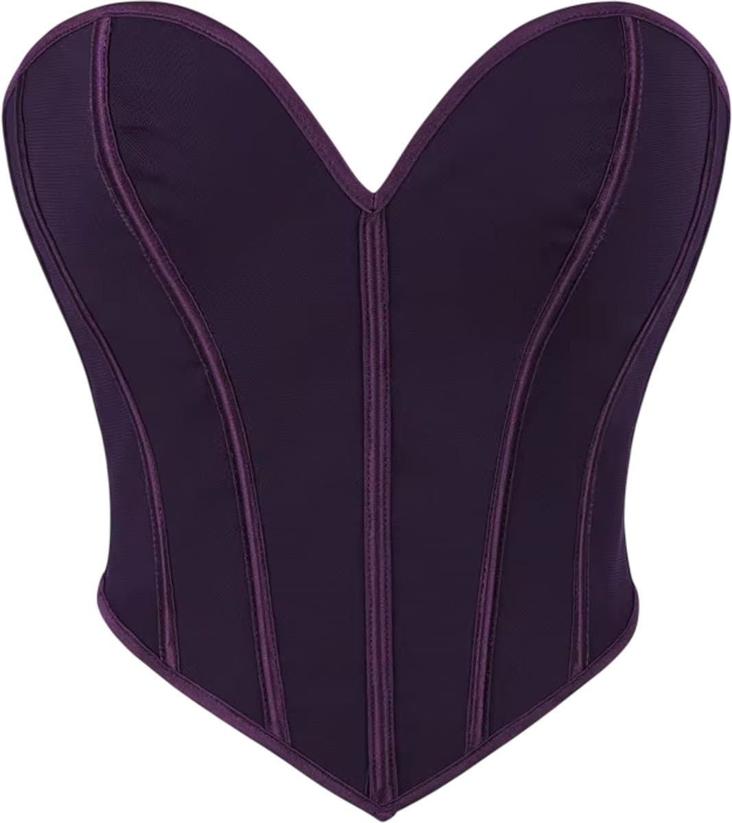 Dames Shapewear Corset Top – Sexy Corrigerend Ondergoed, Taille Corrigerend Korset, Slankmakende Bustier, Vintage Dameskleding - Paars - Maat L — afbeelding 1