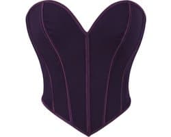 Dames Shapewear Corset Top – Sexy Corrigerend Ondergoed, Taille Corrigerend Korset, Slankmakende Bustier, Vintage Dameskleding - Paars - Maat L