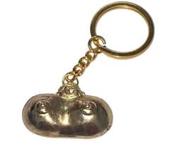Gouden Sleutelhanger in de Vorm van Borsten