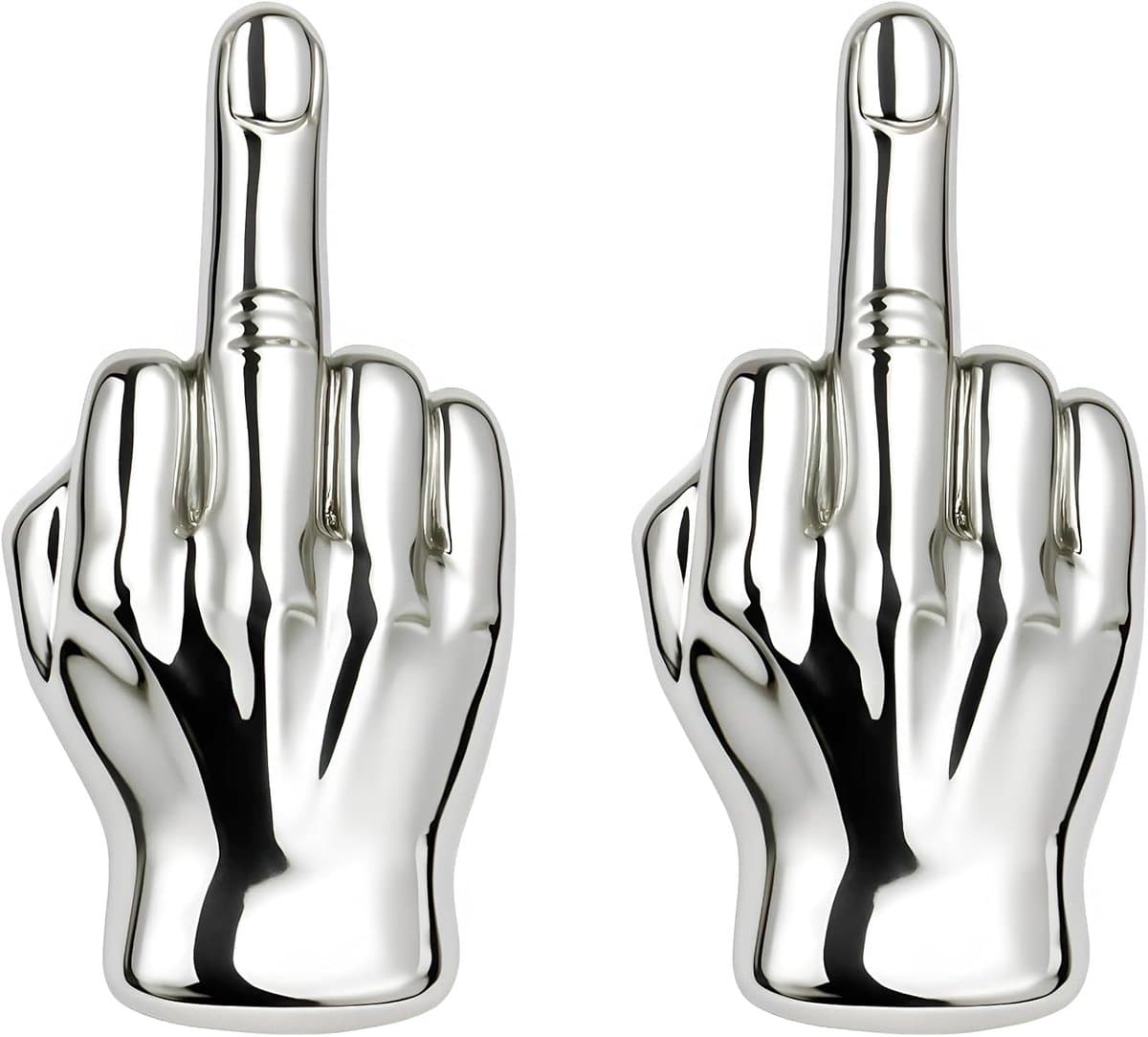 Set van twee pinnen Rock Honor Finger 3D | Origineel Cadeau Honeyvinger | Pin Herenkostuum | Herenbroche | Cadeau Fuck Rugzak | Broches voor Vrouwen Rebel Zilver Mode Accessoires | French Pin — afbeelding 1