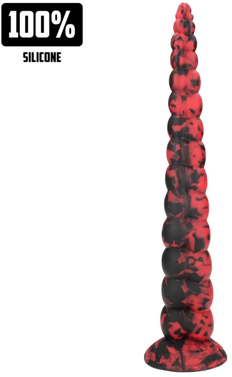 Fiction Cocks - Infernal Tentacle Demon - Anal Lang Dildo - 37,5 cm - Red/Black — afbeelding 1