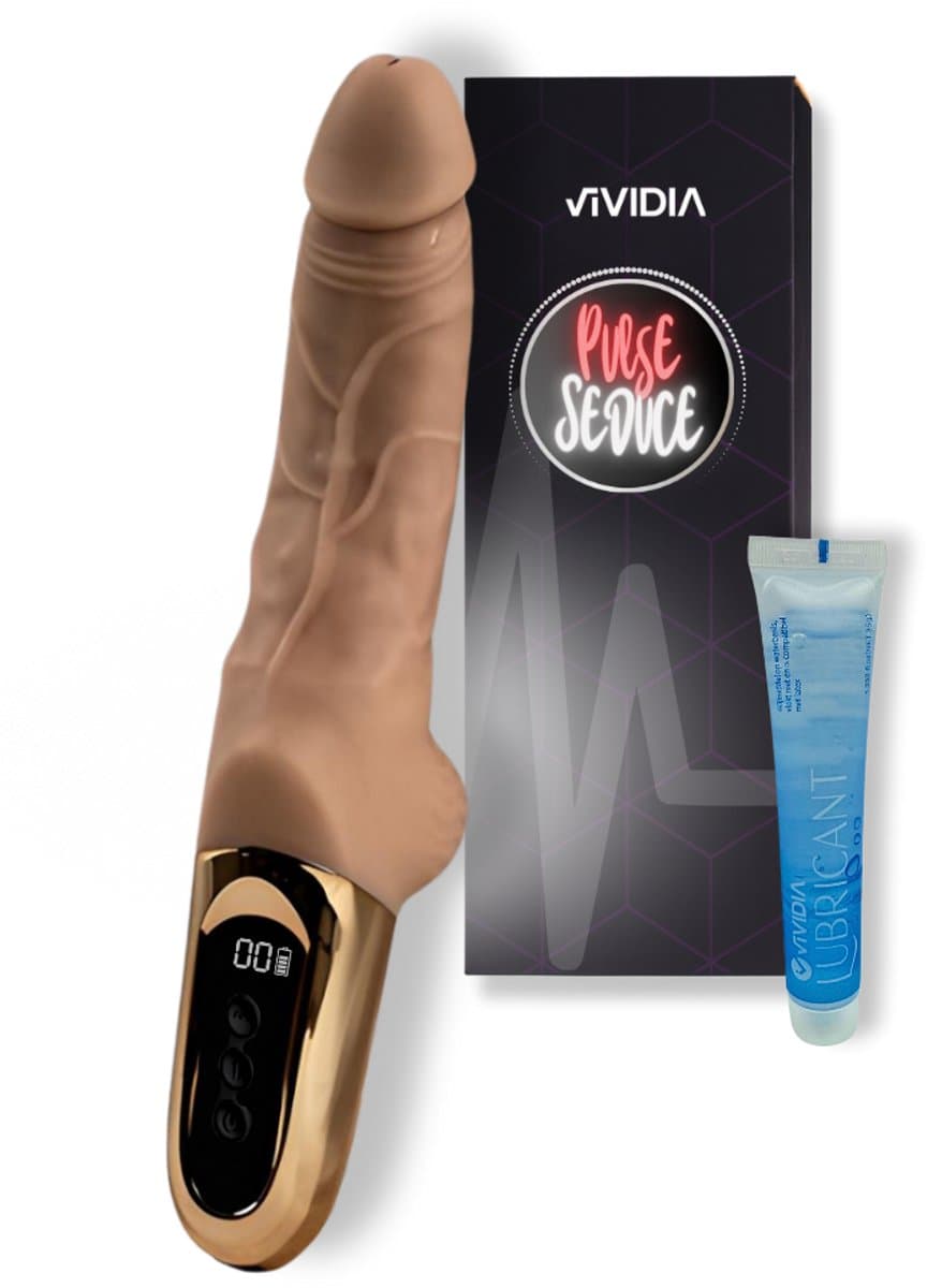 VIVIDIA PulseSeduce – Vibrerende Dildo – Handheld Vibrator met 10 Vibratiestanden & 10 Pulsaties – 100 Combinaties – USB-C Oplaadbaar – Inclusief Glijmiddel Sample — afbeelding 1