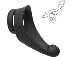 VIVIDIA Silicone Cockring – Penis Ring – Erectie Versterker – Hardere & Langdurige Erecties met Ultra Comfort - Perineum stimulatie – Sex Toy voor Mannen – Zwart