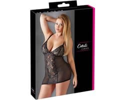Cottelli Plus Size – Nachtjurk met Perfecte Pasvorm voor Pure Verleiding – Maat 4XL – Zwart