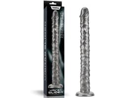 LoveToy - Vibrax Slider - Lange Vibrerende Anaal Dildo - 40,5 cm - Zilver