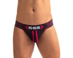 665 - Rally Jockstrap-Verkrijgbaar in 5 maten - Zwart/Rood XXL