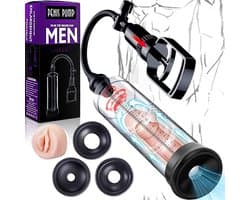 Vacuümpomp voor de penis: handmatige pomp voor erectie en vergroting; krachtig vacuümsysteem voor mannen