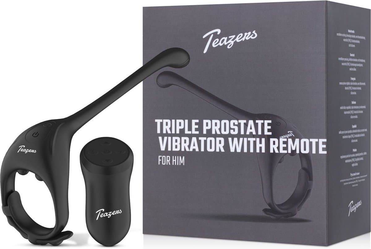 Teazers - Driedubbele Prostaat Vibrator met Afstandsbediening - Buttplugs - Buttplug Vibrator - Anal Plug - Sex Toys voor Mannen - Seksspeeltjes - Dildo Mannen Anaal - Vibrators voor Mannen - Cockring - Cockringen - Zwart — afbeelding 1
