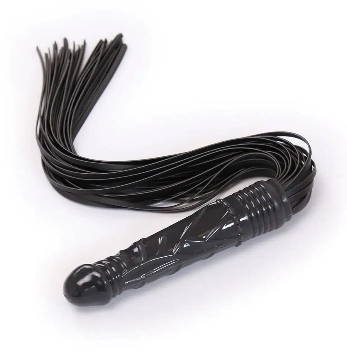 Smart Moves - Flogger met Dildo Handvat - Zwart — afbeelding 1