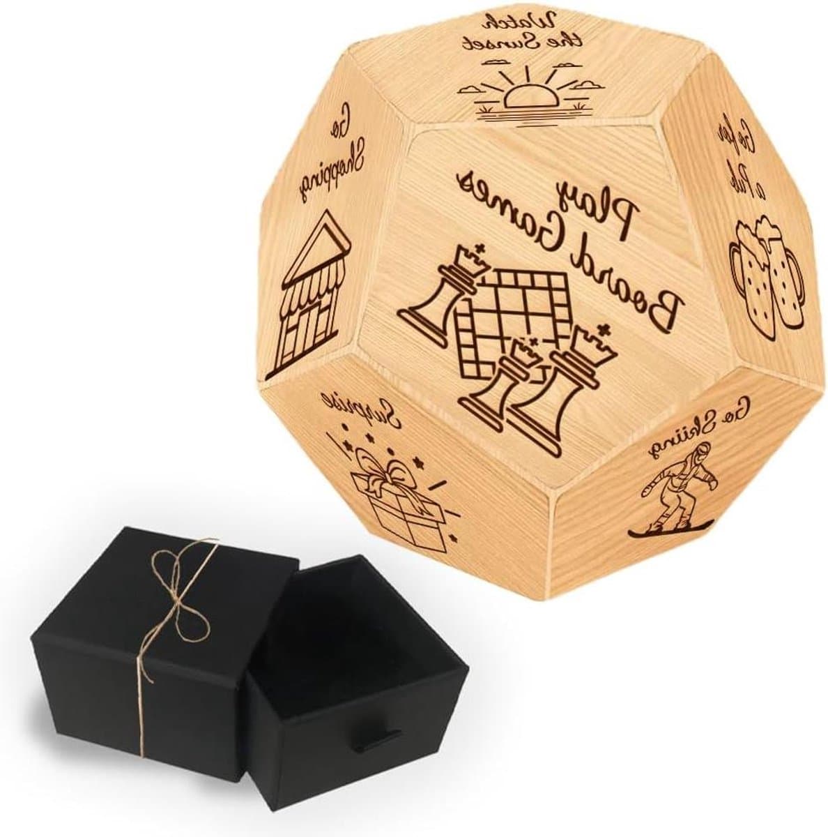 TTGoods - Grappige houten beslissingsdobbelstenen voor verjaardag en afspraakjes - leuk cadeau voor ontspanning - man en vrouw - koppels — afbeelding 1