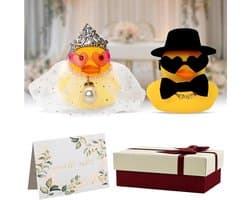Bruidspaar Figuren - Koppels Cadeau - Bruiloft Decoratie - Compleet met Geschenkdoos - 25 x 15 x 5 cm - Wit