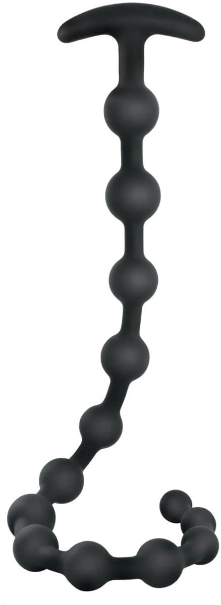 NMC 19 inch geribbeld siliconen anale kralen - Zwart - 48.3 cm — afbeelding 1