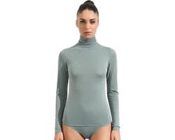 Pura Dames ondershirt lange mouwen met kasjmier kant elegant thermisch warm basislaag