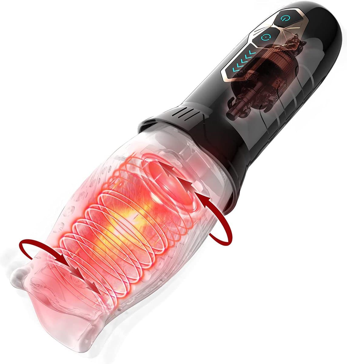 Tipstoys® PocketPussy Draaiende Masturbator - Blowjob Stimulator - Sex Toys voor Mannen — afbeelding 1