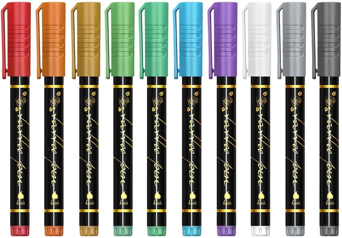 Body Paint Markers - Huid Verf Pennen - Creatieve Expressie - Vloeiende Inktstroom - 10 Kleuren - Multi — afbeelding 1