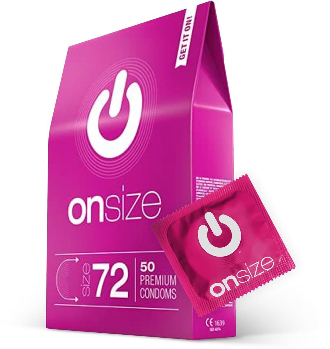 ON) ONsize condooms | 72 mm breedte | 50 stuks verpakking | Flinterdun | met siliconen glijmiddel | Dunne 0,07 mm wanddikte — afbeelding 1