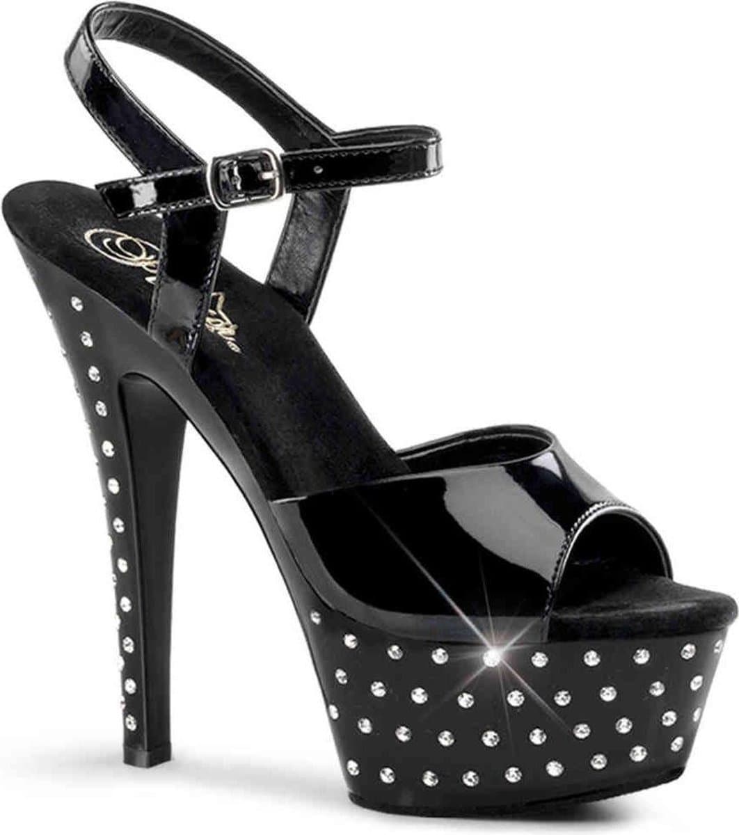 Pleaser - STARDUST-609 Sandaal met enkelband, Paaldans schoenen - Paaldans schoenen - 36 Shoes - Zwart — afbeelding 1
