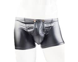 BamBella ® - Boxer short - Maat XXL - MAT glans - Zwart BDSM kleding kruisloos open kruis erotische heren kleding