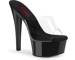 Pleaser - GLEAM601 Muiltjes met hak - US 11 - 41 Shoes - Zwart/Zwart