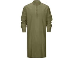 Islamitische heren abaya moslim zakken gebedskleding robe lang Arabisch linnen uitsparing Djellaba A20
