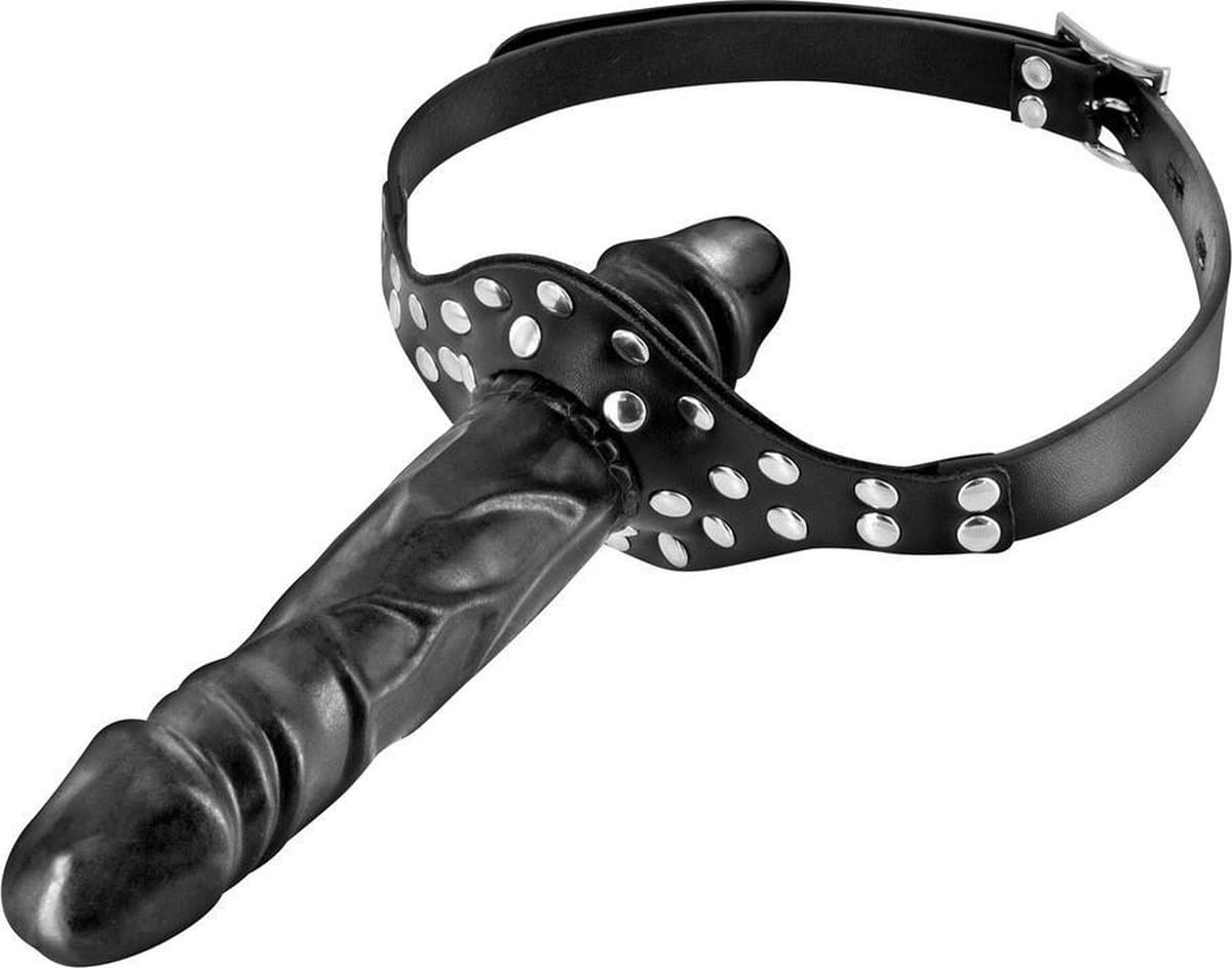 Fetish Tentation - Gag met Dubbele Penis - Zwart — afbeelding 1