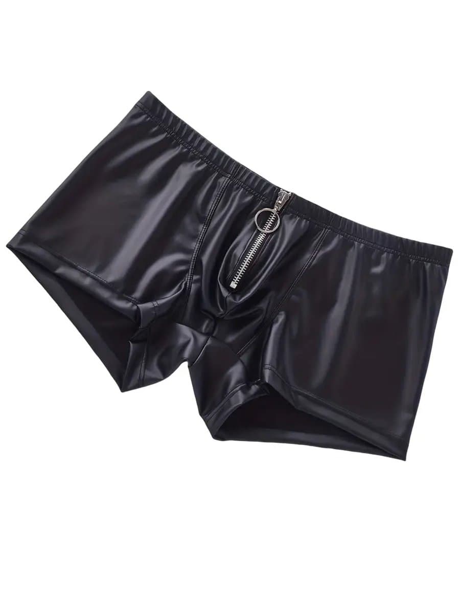 Boxer-Latex-Sexy-Heren-Ring-Gay-Leer-Goedkoop-Opvallend-Erotisch-Spannend-Rits — afbeelding 1