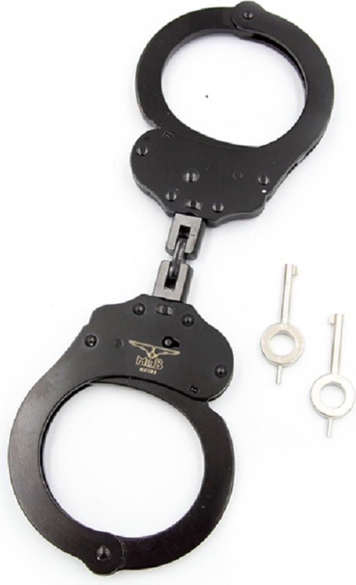 Mister B Cuff Double Lock with hoop Politiehandboeien - Zwart — afbeelding 1