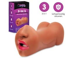 Desiredrops Realistische Masturbator – Siliconen – Pocket Pussy voor Man - 3 in 1 – Blowjob Masturbator met Billen en Kunst Vagina – Sex Toys Mannen en Koppels – Nep Kut – Discreet & Herbruikbaar