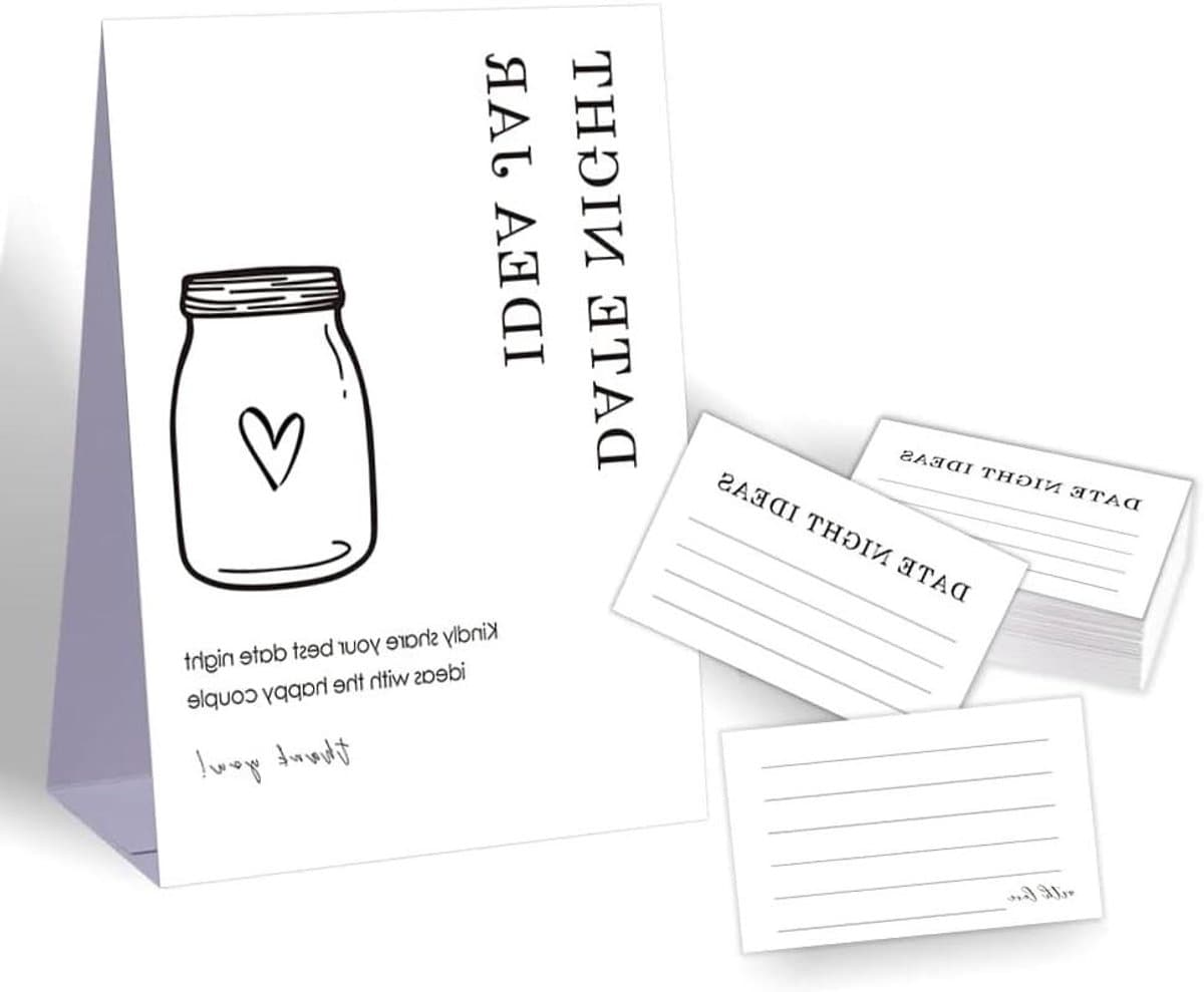 Date Night Idee Kaarten - Advieskaarten Bruiloft - Feest Spel - Dubbelzijdig Ontwerp - 12.7 x 17.8 cm - Multicolor — afbeelding 1