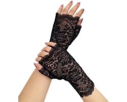 Lace Handschoenen - Bloemen Kant - Feestelijke Accessoires - Vingerloos Ontwerp - Pols Lengte - Meerdere Kleuren
