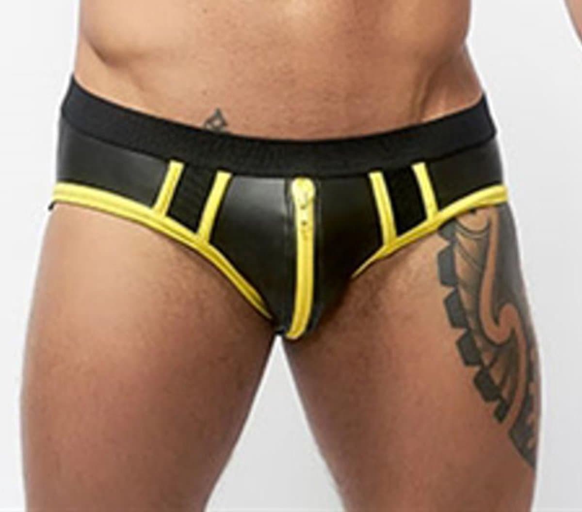 Mister b neoprene jock brief black yellow xs — afbeelding 1
