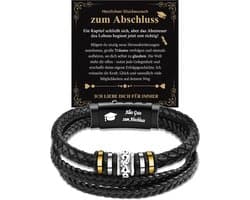 Kerstarmband voor mannen - 21 cm - zwart - stijlvol cadeau voor hem - Vemera