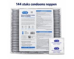 condooms 144 stuks – noppen condooms – grootverpakking condooms – condooms 52mm – condooms met glijmiddel – FITONE®