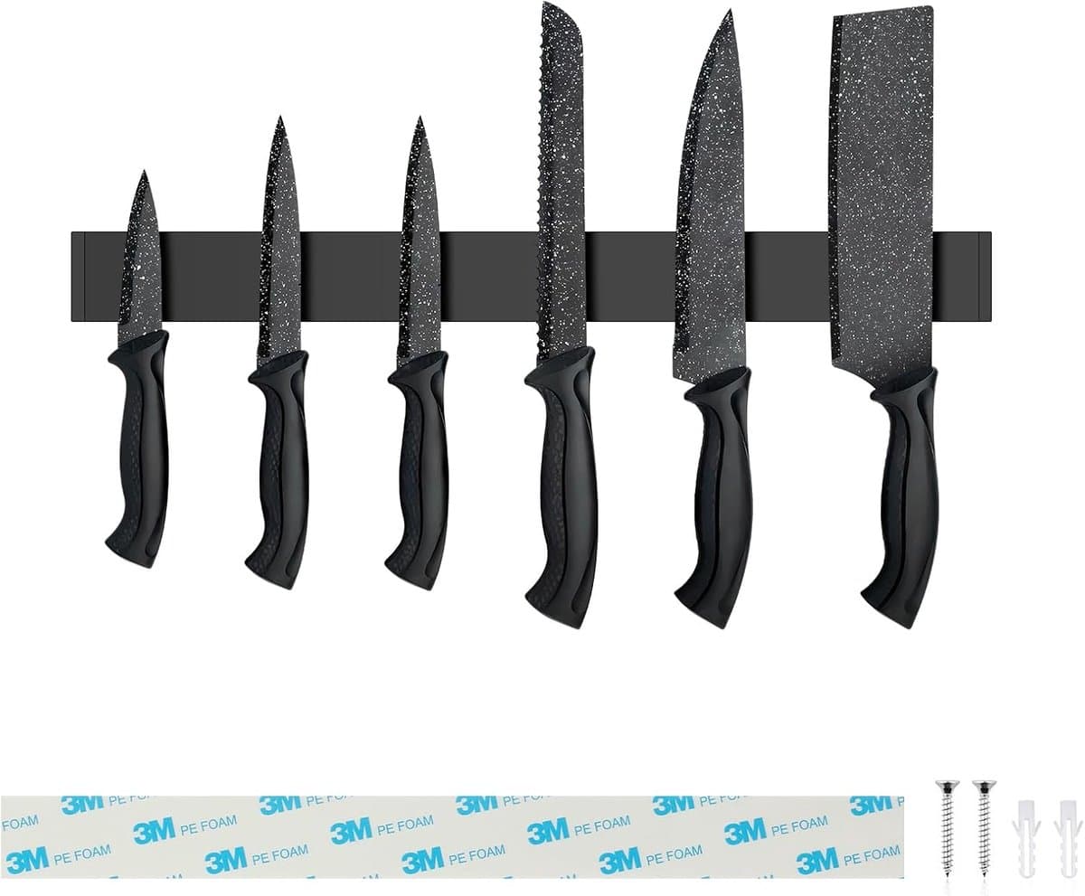 Magnetische messenhouder 40 cm, roestvrijstalen messenhouder magnetisch, magnetische schroeven messenhouder, zelfklevende magneetstrip voor messen en gebruiksvoorwerpen — afbeelding 1
