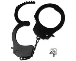 Nooitmeersaai - BDSM politiehandboeien - Metaal - Zwart - Incl. 2 sleutels