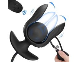 Vibrerende opblaasbare anaalplug XXL - Grote buttplug - Afstandsbediening - 10 Vibratiestanden - Prostaat - Anale stimulatie - USB Oplaadbaar