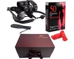 Intiem Cadeau - Koppeldoos - BDSM - BDSM Set compleet - Inclusief spel - zweep - spanking - bondage touw - halsband - mondbalhandboeien - enkelboeien - masker