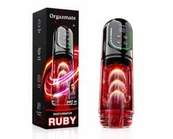 Orgazmate Ruby de Masturbator voor Man - Sex Toys voor Mannen - Met AI Lover App - Blowjob Simulator - Masturbators Electrisch - 343 Verschillende Modes - Pocket Pussy - Automatisch - USB-C Oplaadbaar - Zwart