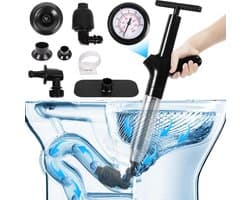 Drain Cleaner, Pump with Air Pressure Display, Compressed Air Tube Cleaner with 4 Suction Cups, Compressed Air Tube - ShopVlot