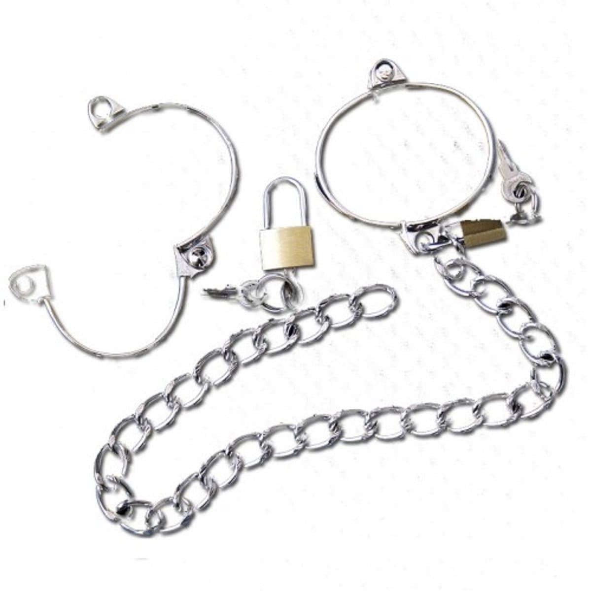 Nooitmeersaai - Boeien met ketting en hangsloten - Metaal - Zilverkleurig - 9,2 x 7cm — afbeelding 1