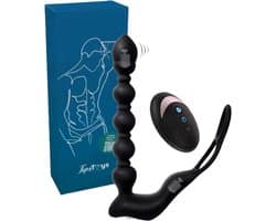 TipsToys® Prostaat Vibrator - met Afstandsbediening - Cockring & Penis Ring - Verwarmende Buttplug & Prostate Massager - 10 Stille Standen - Sex Toys voor Mannen, Koppels & Beginners - P Spot Stimulator - Vibrerende Dildo Anaal - Zwart