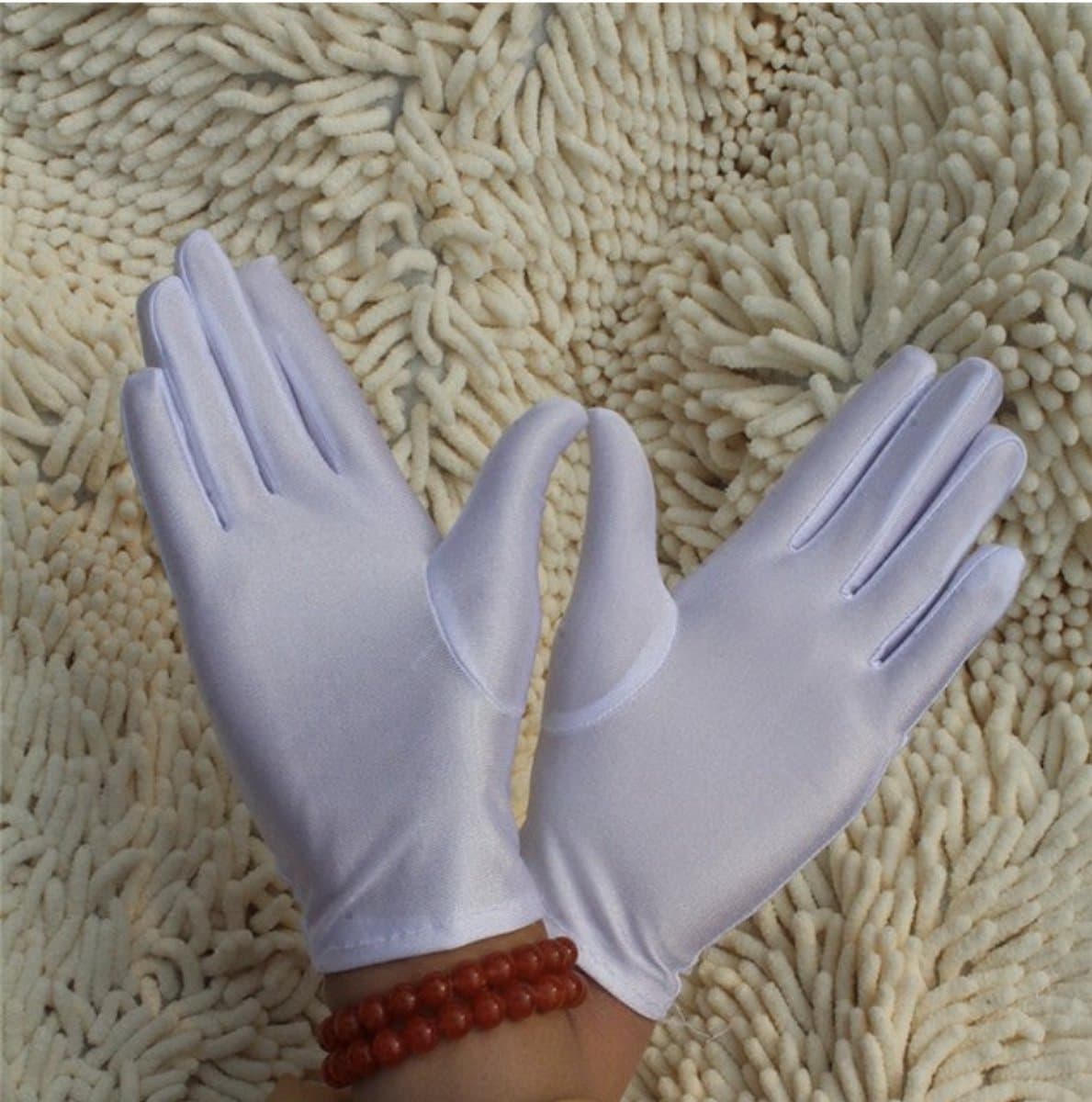 Beschermende Handschoenen Wit - Handschoenen - Eczeemhandschoen - White Gloves - Jewelry Handschoen - Werk Handschoen - Beauty salon handschoenen - Veiligheid Handschoen Lichtgewicht Unisex Zacht MAAT L / 2 Paar ----- XXO® — afbeelding 1