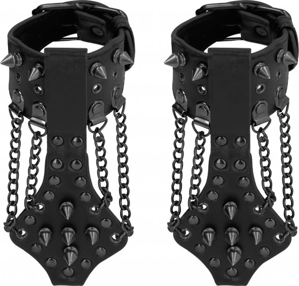 Shots - Ouch! Handboeien met Spikes en Kettingen black — afbeelding 1