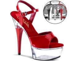 Pleaser - CAPTIVA-609 Sandaal met enkelband - US 5 - 35 Shoes - Rood