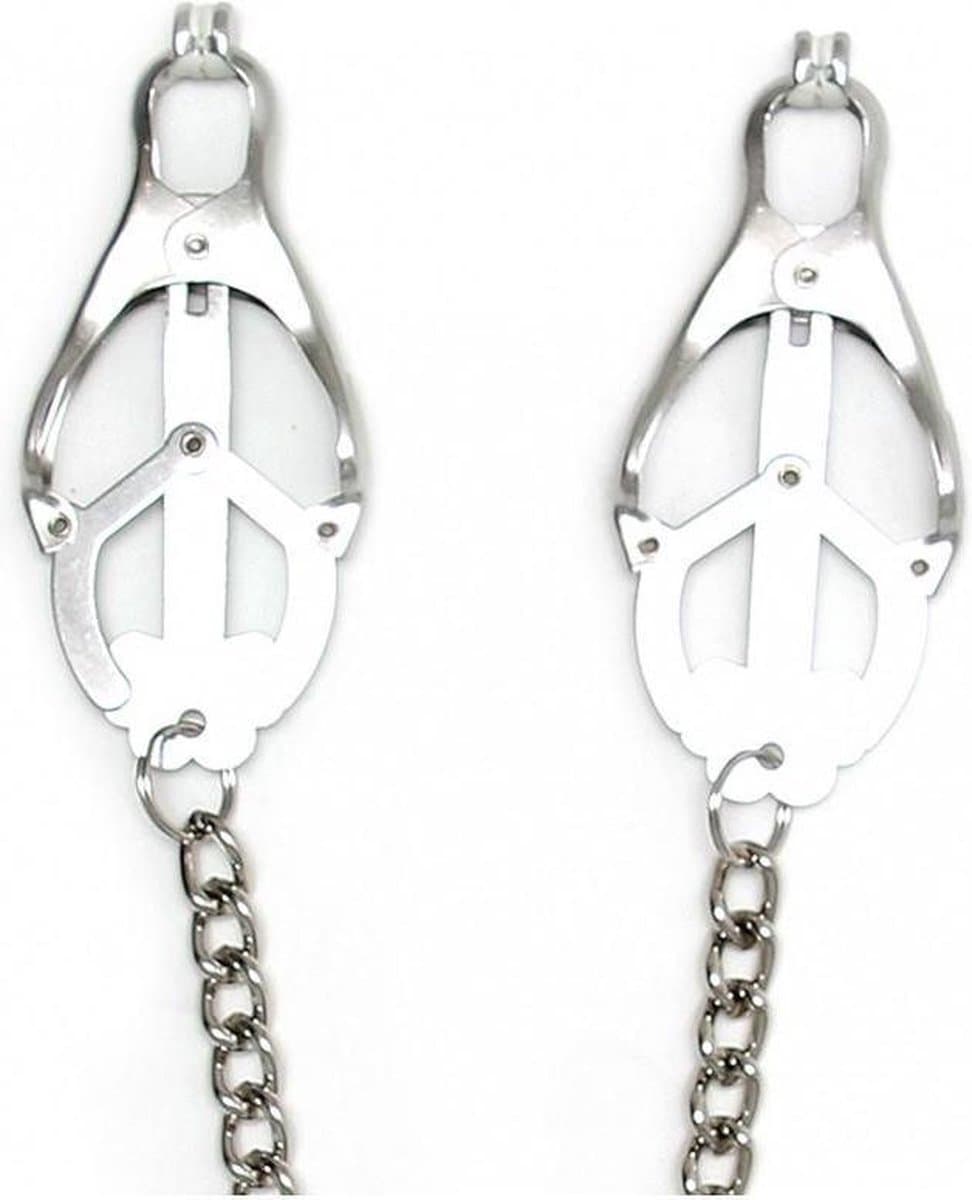 Rimba Bondage Play - Japanse Clover Tepelklemmen Met Ketting — afbeelding 1