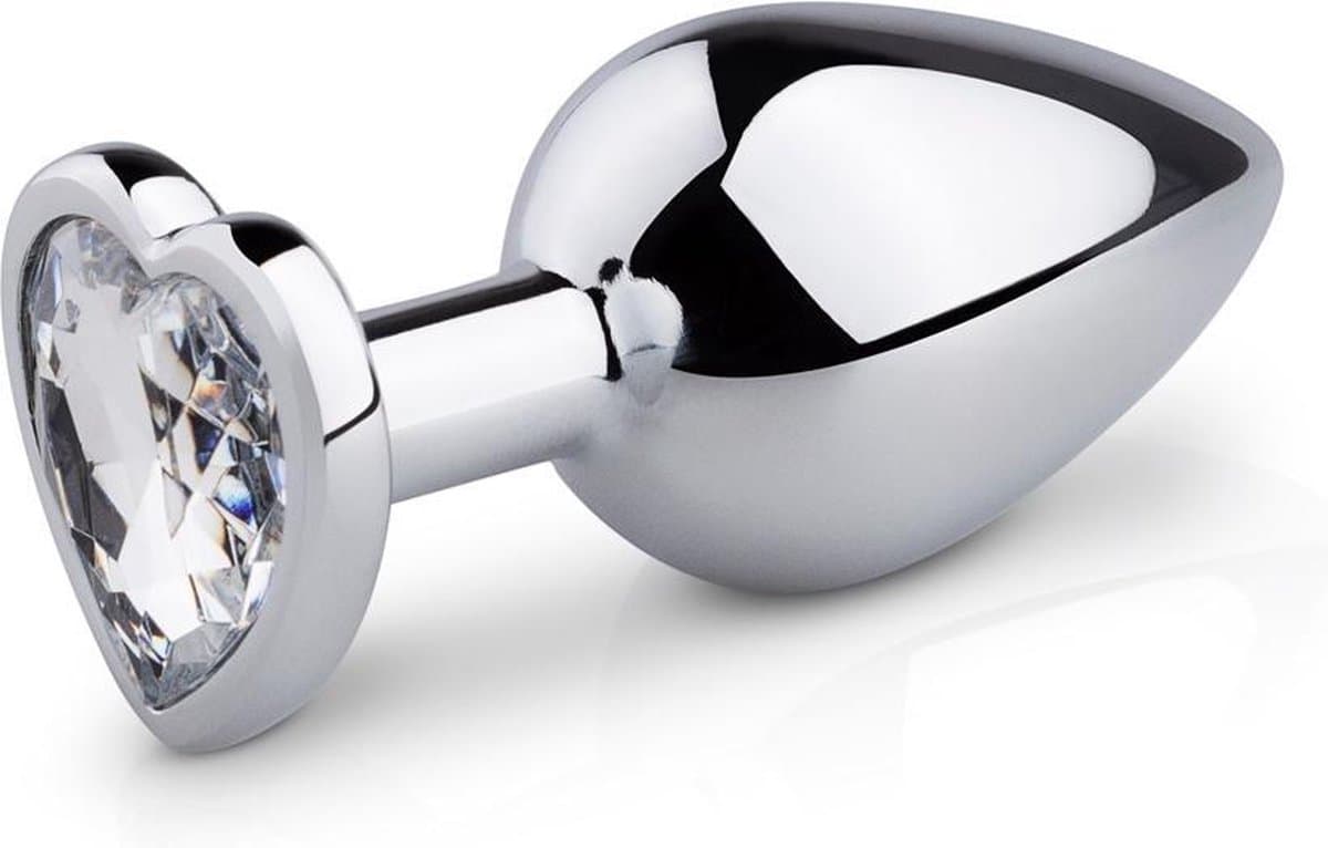 Metalen buttplug met hartje - zilverkleurig — afbeelding 1