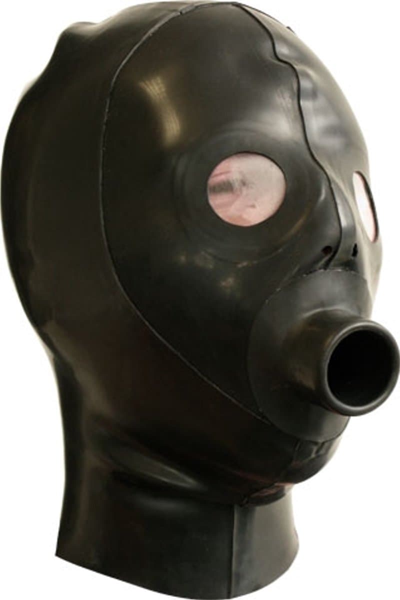 Mister B - rubber extreme vloeistof gag hood - Medium — afbeelding 1